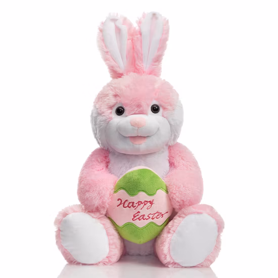 35cm Soft Pink Plush Rabbit Toy Bunny Easter Stuffed Animals with Easter Egg