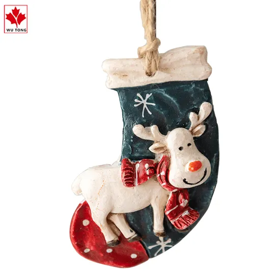 Factory Customized Resin Christmas Tree Decoration Pendant Christmas Pendant Deer Three