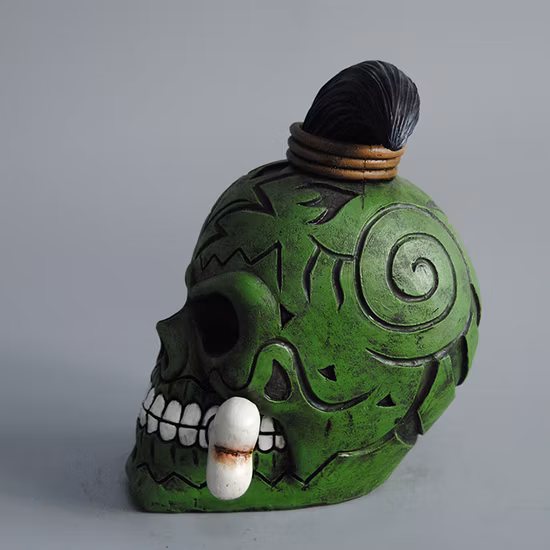 Wholesale Customized Halloween Ornament Skeleton Head Decoration Resin Accessories Halloween Resin Craft Gifts for Decor