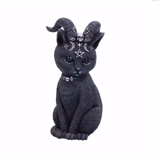 New Halloween Ornaments Magic Cat Resin Crafts Stand Alone Animal Sculpture Window Tabletop Decorations